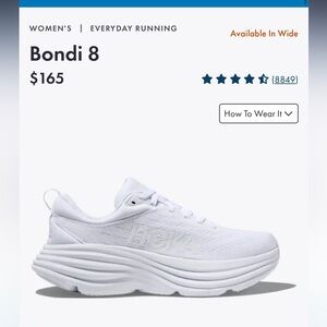 Hoka Women’s Bondi 8- NWOT. No box, never been worn. Size 8.5